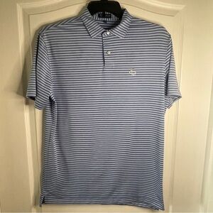 Peter Millar Crown Crafted Two Tone Blue Golf Polo Shirt Medium